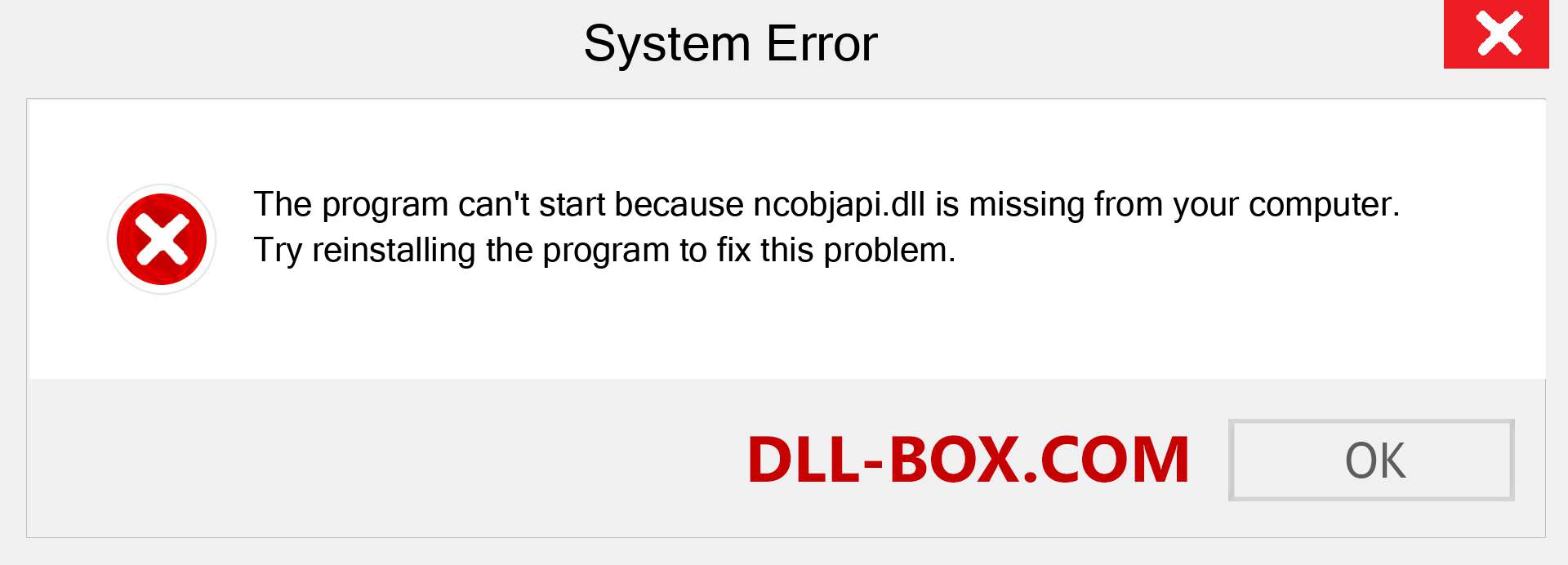  ncobjapi.dll file is missing?. Download for Windows 7, 8, 10 - Fix  ncobjapi dll Missing Error on Windows, photos, images